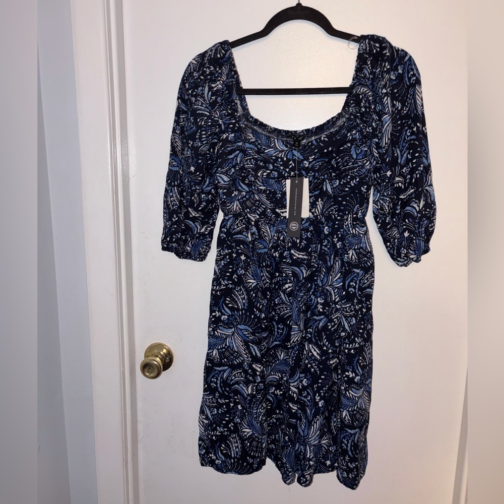 ASU WISH | Women’s Medium | New | NWT | Off Shoulder | Blue | Floral | Dainty - Picture 3 of 15